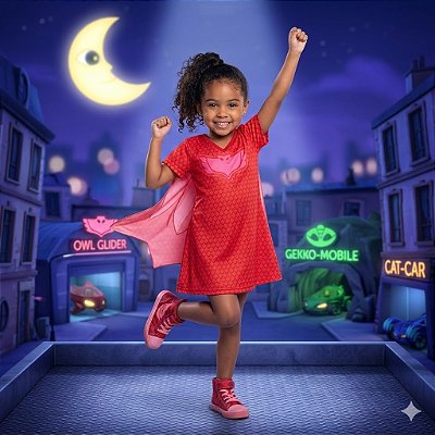 Fantasia Infantil Corujita Vestido Estampada