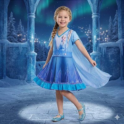 Fantasia Infantil Elsa Estampada