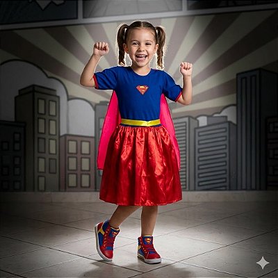 Fantasia Infantil Super Girl Vestido (3)