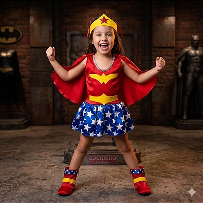 Fantasia Infantil Mulher Maravilha Vestido (3)