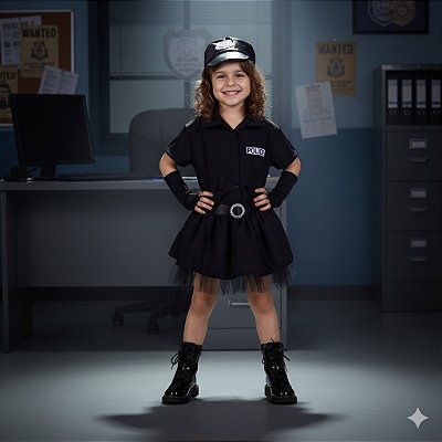 Fantasia Infantil Policial Feminina Leg