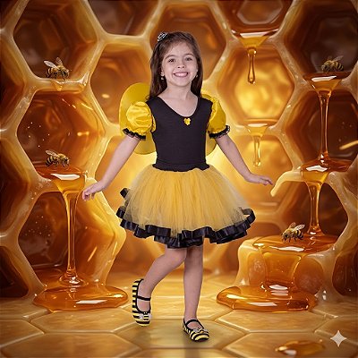 Fantasia Infantil Abelha Conjunto Leg