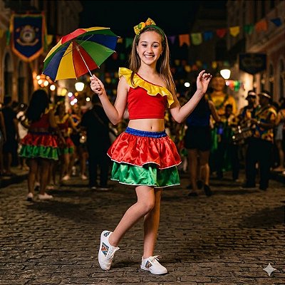 Fantasia Infantil Frevo Feminina Leg (1747)