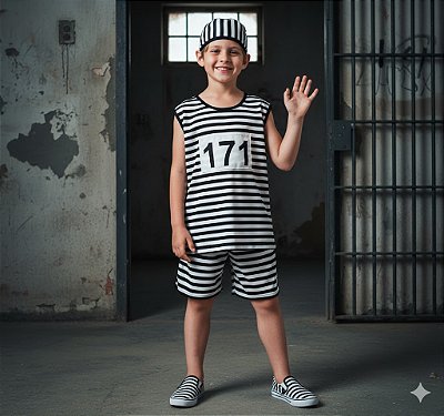 Fantasia Infantil Presidiário Regata Leg