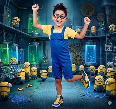 Fantasia Infantil Minions Curto Leg