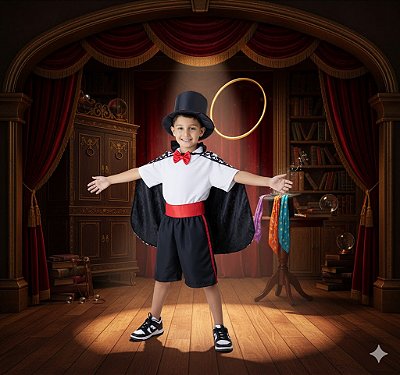 Fantasia Infantil Mágico Curto Leg