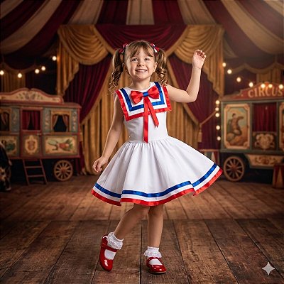 Fantasia Infantil Palhaça Branca Leg