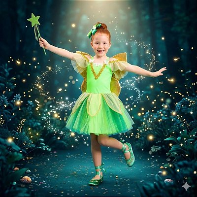 Fantasia Infantil Fada Natureza Feminina Fan