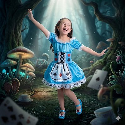 Fantasia Infantil Alice no País das Maravilhas Muv