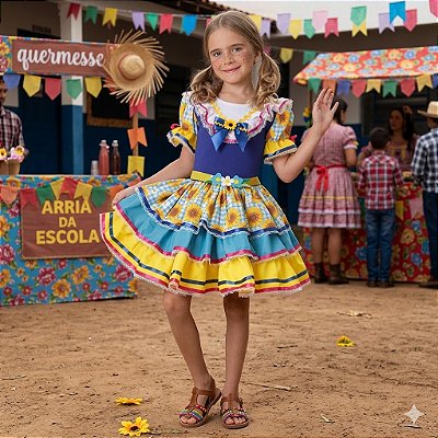 Fantasia Infantil Festa Junina Feminina - Girassol