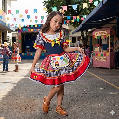 Fantasia Infantil Festa Junina Feminina - Pula Fogueira Fan