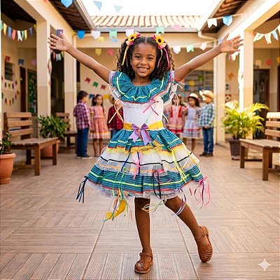Fantasia Infantil Festa Junina Feminina - Kamille Branco