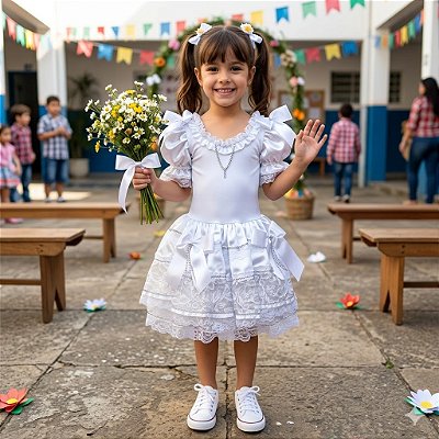 Fantasia Infantil Festa Junina Feminino Noivinha 13