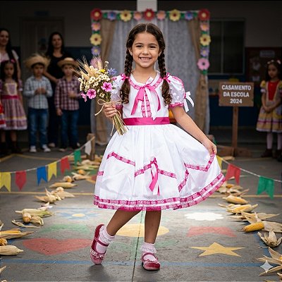 Fantasia Infantil Festa Junina Feminino Noivinha 05