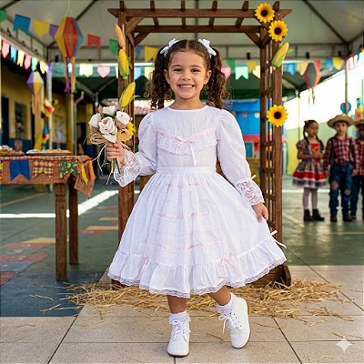 Fantasia Infantil Festa Junina Feminino Noivinha 1780 Fan