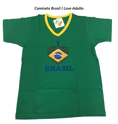 Camiseta Brasil I Love Adulto
