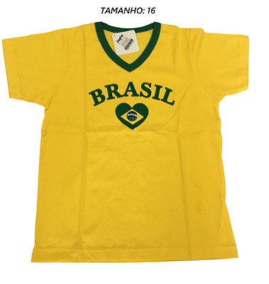 Camiseta Coração Brasil Infantil