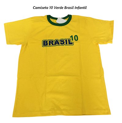 Camiseta 10 Verde Brasil Infantil