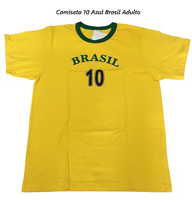 Camiseta 10 Azul Brasil Adulto