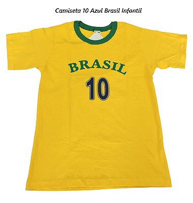 Camiseta 10 Azul Brasil Infantil