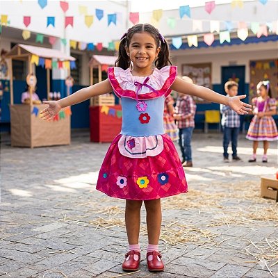 Fantasia Infantil Festa Junina - Girassol Quadriculado BM
