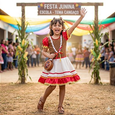 Fantasia Infantil Festa Junina Feminino Maria Bonita 2 Loja
