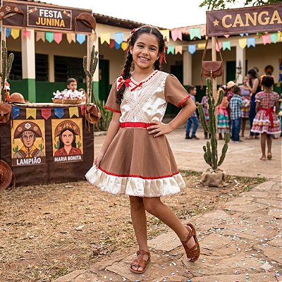 Fantasia Infantil Festa Junina Feminino Cangaceira Loja 2