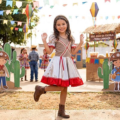 Fantasia Infantil Festa Junina Feminino Cangaceira MC Loja