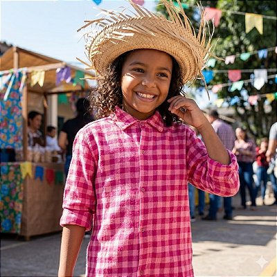 Camisa Xadrez Infantil Flanelada Festa Junina 1748 Leg (14 ao 16)