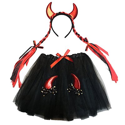 Kit Diabinha c/ Saia e Tranças
