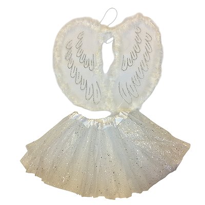 Kit Anjo Querubim c/ Saia Glitter