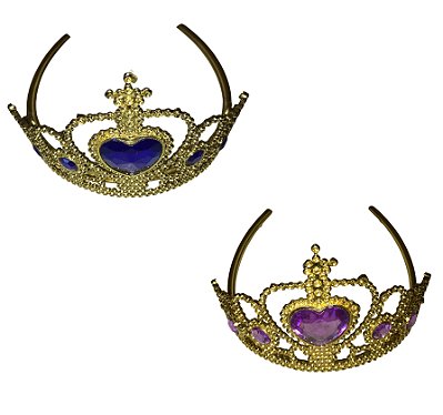 Tiara Princesa Móvel Plástico Ouro