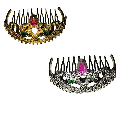 Tiara Mini Coroa de Pente Corações
