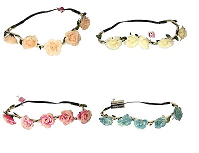Tiara Mini Rosa c/ Elástico