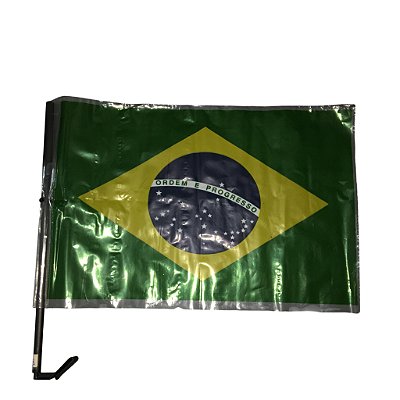 BANDEIRA BRASIL PLASTICA C/HASTE DE CARRO 30X48CM