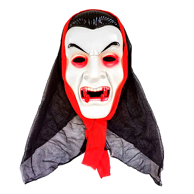 Máscara Vampiro c/capuz Vermelho