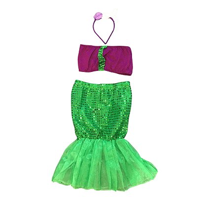 Fantasia Infantil Feminina Sereia Paête