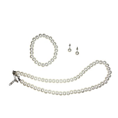 Kit Colar, Pulseira e Brincos Pérolas Anos 60