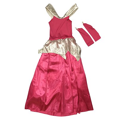 Fantasia Infantil Feminina Princesa Alças Glitter Pink Lt