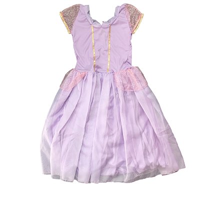 Fantasia Infantil Feminina Rapunzel Glitter Lj