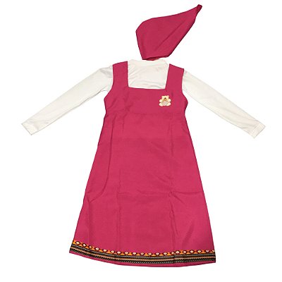 Fantasia Feminina Infantil Camponesa Rosa