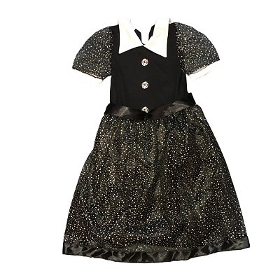 Fantasia Infantil Feminina Wandinha c/Brilho