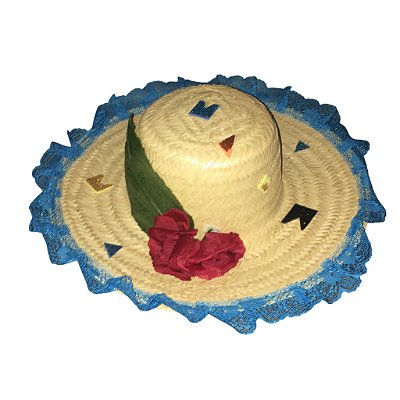 Chapéu Caipira Festa Junina Flor Fem Médio Desfiado Ad