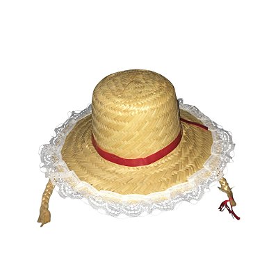 Chapéu Palha Festa Junina C/Trança Loiro Inf