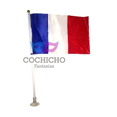 Mini Bandeira França c/ Haste Enfeite