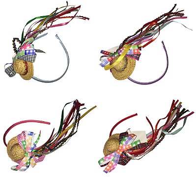 Tiara Junino c/ Chapéu Fitas