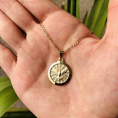 Corrente com Medalha Redonda do Espírito Santo