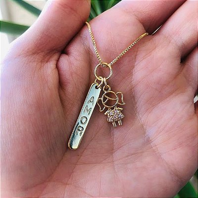 Colar com Pingente Filhos e Amor - Com 1 criança