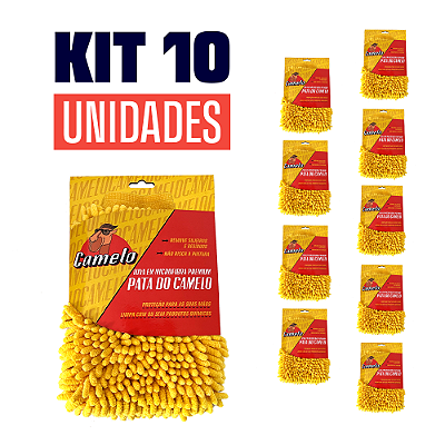 Kit 10 Unidades - Luva em Microfibra Premium Pata do Camelo