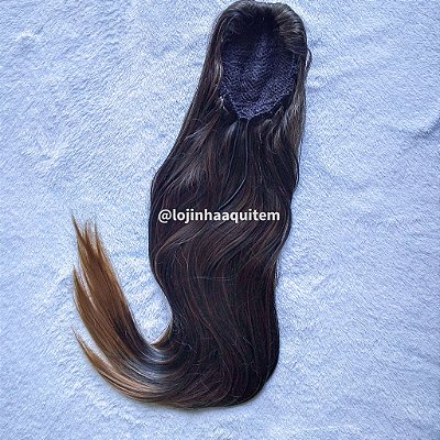 aplique rabo de cavalo liso ombrehair cor 1B/27